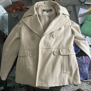 Kenneth Cole Reaction Off White/Cream Pea Coat Size 6